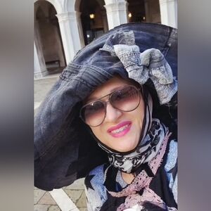 Designer Top Hat Avant-garde Oversize Upcycled Couture Denim Ripped Patched